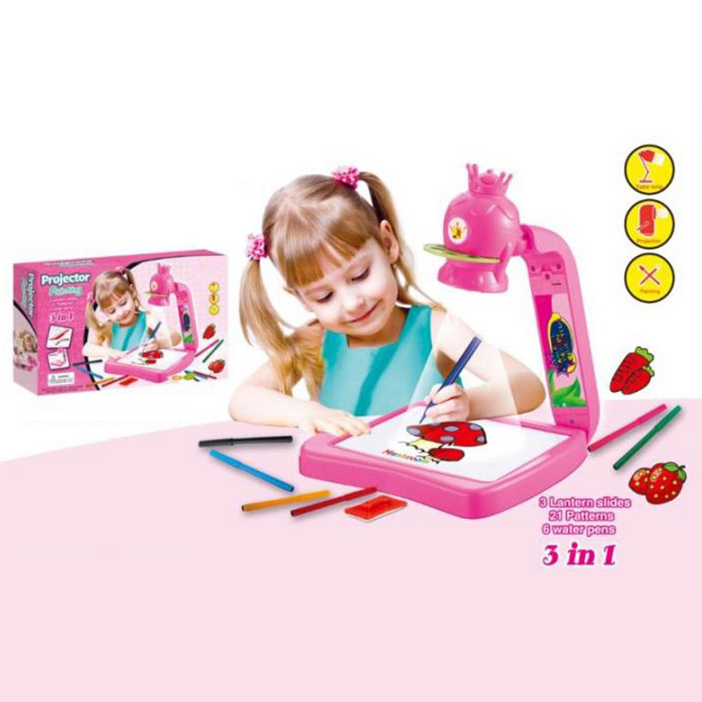Intelligent Projector Painting Table Drawing Toys Arts And Crafts Projection Painting Board Desk Learning Toy For Toddler Gift