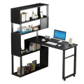 Laptop Desk With Shelves With Bookshelf Corner Computer Desk With Home Office Gaming Table Workstation Study Writing Desk#hwc