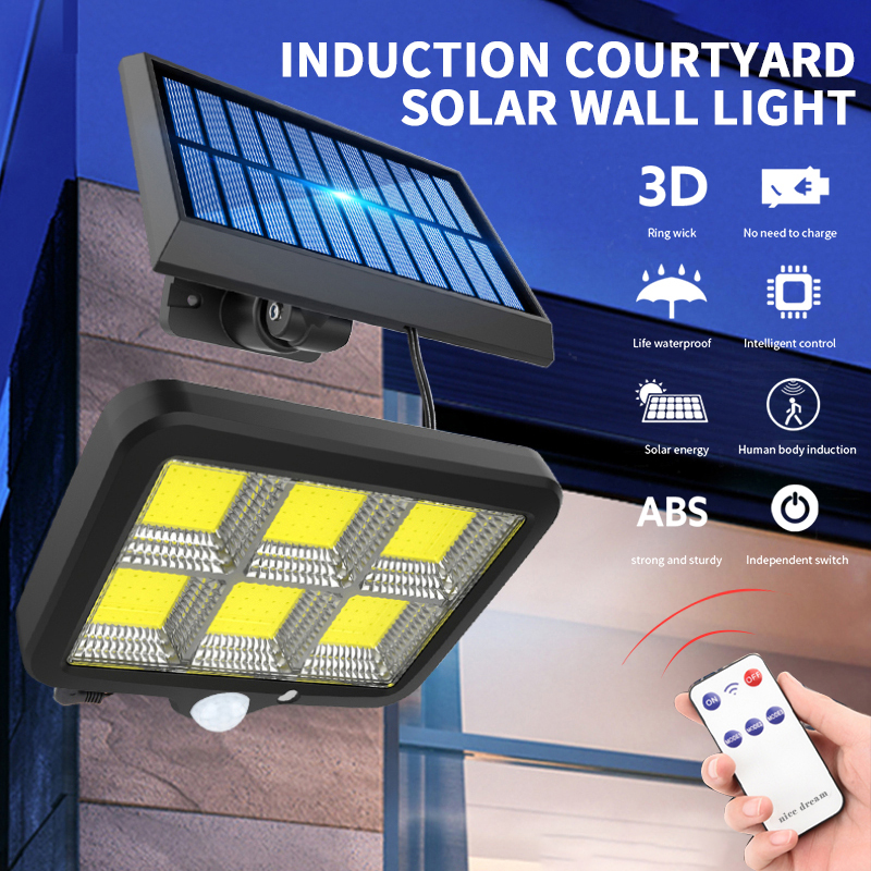 160/128 COB LED Solar Light Motion Sensor Outdoor Waterproof LED Garden Solar Lamp Spotlights For Garden Path Street Wall Light