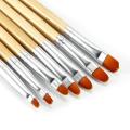New 7PCs High Quality Wooden Nail Brushes Painting Pen Extension Nail Art UV Gel Polish Brush Manicure Tools Dropshipping TSLM1