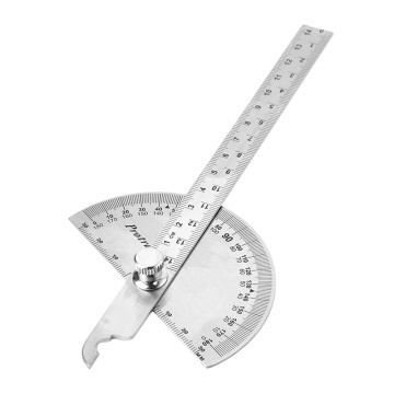 Adjustable 15cm 180 Degree Protractor Multifunction Stainless Steel Roundhead Angle Ruler Mathematics Measuring Tool