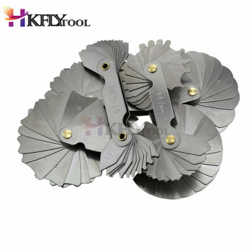 4pcs Radius Gauges Stainless Steel R1-6.5/R7-14.5/R15-25/R26-80mm Concave Convex arc Silver Tone Measuring Tools