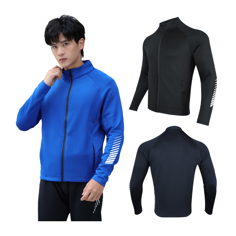 Fitness Jacket Men Running Long Sleeves Quick Dry Training Cycling Jerseys Football Basketball Top Outdoor Sports Coat