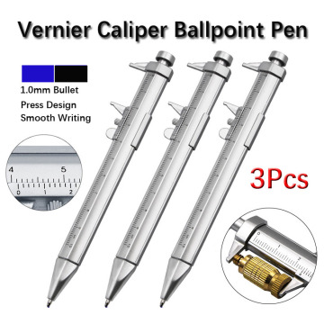 1/2/3Pcs Plastic 1mm Multifunction Gel Ink Pen Vernier Caliper Roller Ball Pen Stationery Ball-Point Ruler Student supplies Gift