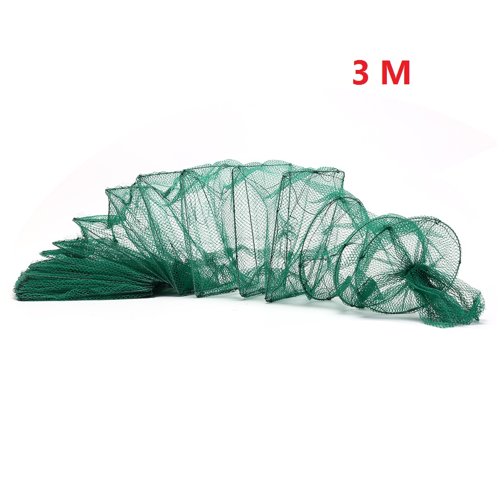 3/3.3M Nylon Fishing Net 19 intervals Shrimp Cage Fishing Net Catcher Trap Foldable Portable For Crab Crayfish Lobster