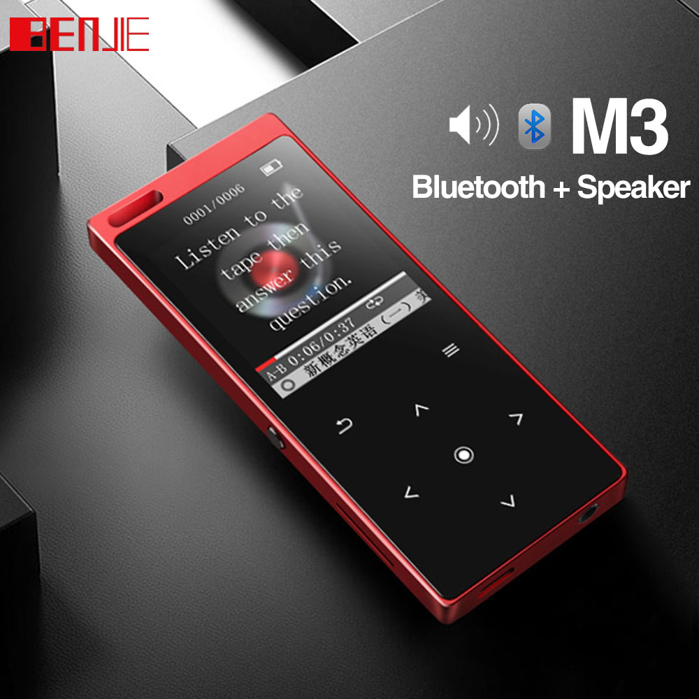 New Original Benjie Bluetooth MP3 Player Portable Audio 8GB with Built-in Speaker Music Player Recorder FM Radio Support TF Card