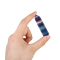 Natural Fluorite Crystal Colorful Striped Fluorite 4.5-6.5CM Quartz Crystal Stone Point Healing Hexagonal Wand Treatment Stone