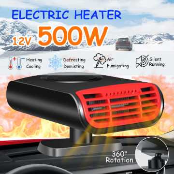 500W 12V Car Heater Electric Heater Heating Cooling Fan Portable Dryer Windshield Demister Defroster Auto Electric Heater