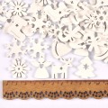 50pcs 22-30mm White Christmas Wood Slices Decoration DIY Crafts For Scrapbooking Home Decoration Wooden Ornaments m2215