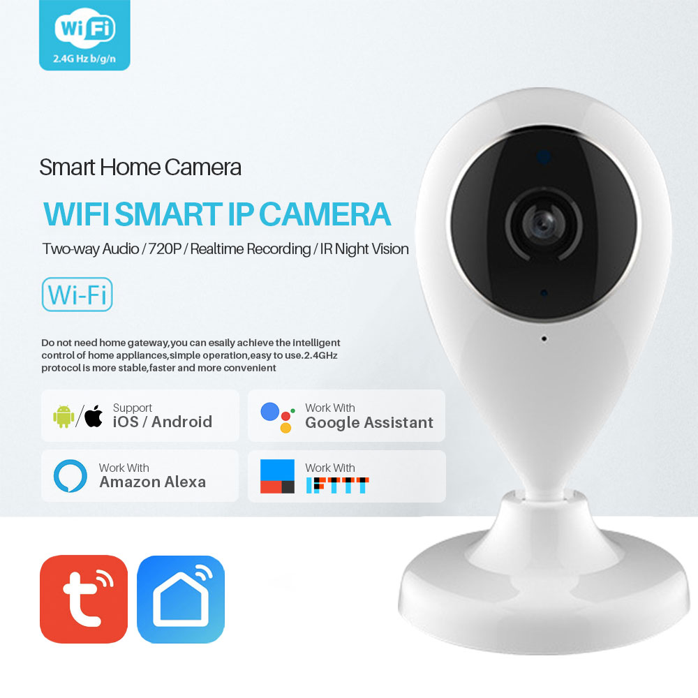 Smart WiFi Camera Wireless Smart Home Security Surveillance IP Camera Two-Way Audio APP Control Works With Alexa Google Home
