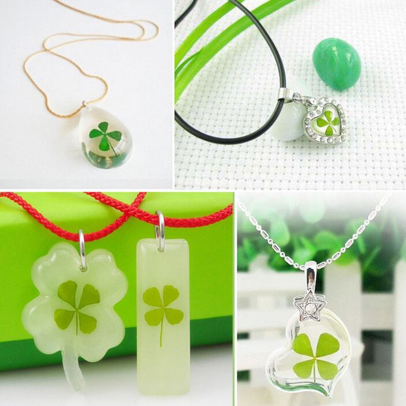 10Pcs Dried Leaf Clover UV Resin Decor Nail Art Epoxy Mold DIY Filling Jewelry