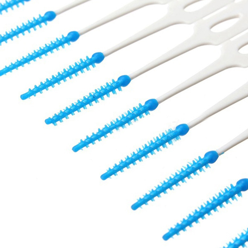 40pcs/lot Push-Pull Interdental Brush 0.7mm Gum Interdental Brush Orthodontic Wire Brush Toothbrush Oral Care Toothpick