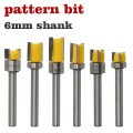 1pc Bearing Flush Trim Router Bit for wood 6mm Shank straight bit Tungsten Woodworking Milling Cutter Tool