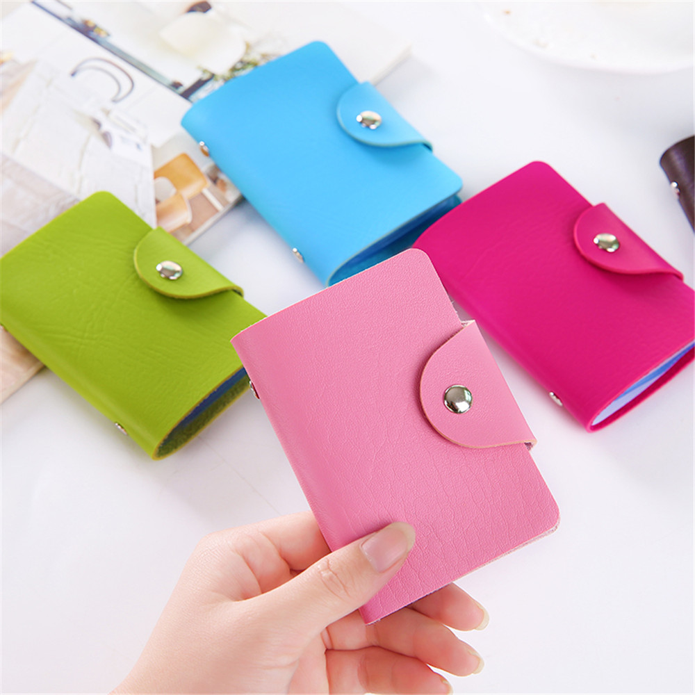 1pc PU Function 24 Bits Credit Card ID Card Wallet Cash Holder Organizer Case Pack Business Credit Card Holder Bank Card Package