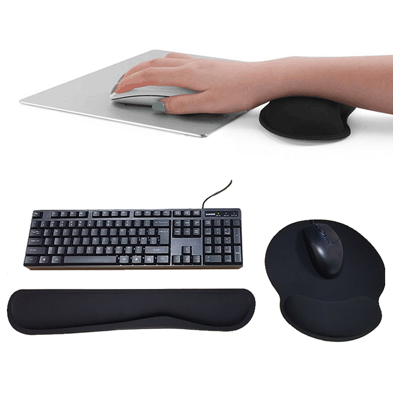 2020 Wrist Rest Mouse Pad Mat Memory Foam Keyboard and Mouse Wrist Rest Pad Set Ergonomic Mousepad for Office Gaming Laptop PC