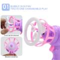 2020 Summer Funny Bubble Blower Machine Bubble Maker Gun With Mini Fan Kids Outdoor Bath Kids Bubble Maker Toys For Kids