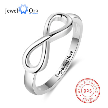 JewelOra 925 Sterling Silver Infinity Love Knot Rings for Women Custom Personalized Engrave Name Promise Ring Anniversary Gifts