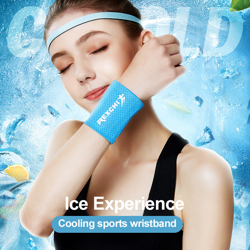 1PC Wrist Brace Support Breathable Ice Cooling Tennis Wristband Wrap Sport Sweatband For Gym Yoga Volleyball Hand Sweat Band