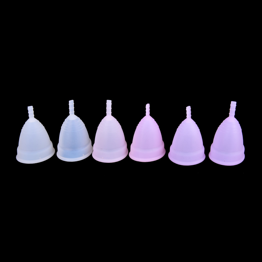 2PCS/Set Menstrual Cup Female Women Medical Hygiene Silicone Soft Reusable Period Menstrual Cup Leak Proof