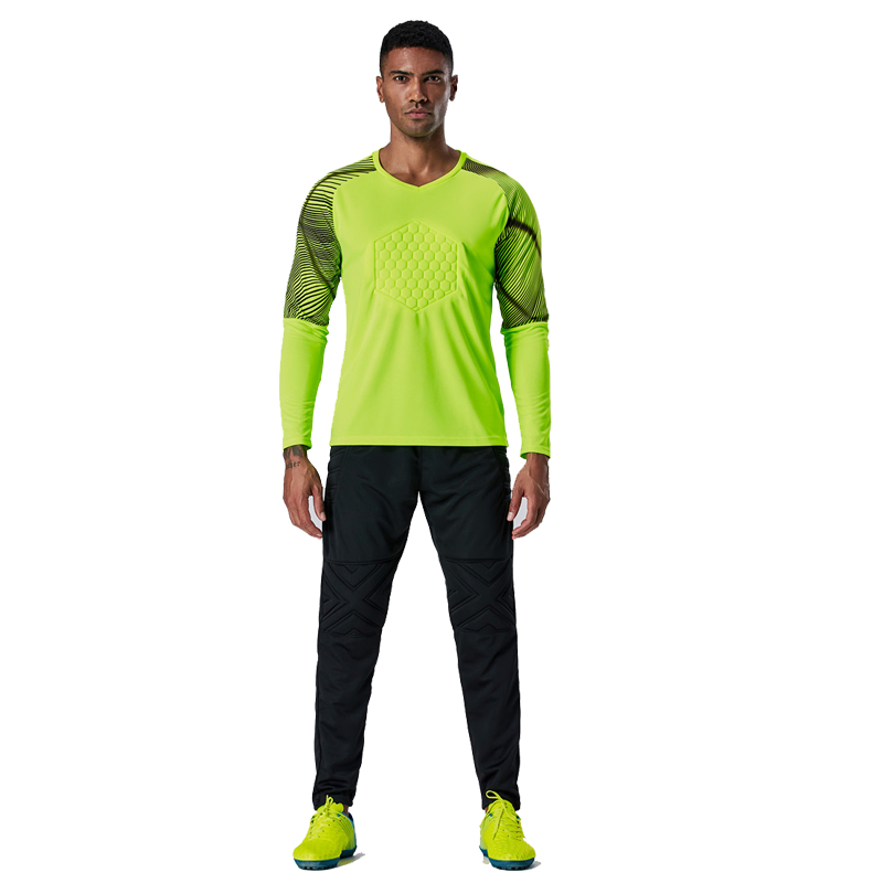 Raibaallu 2019 new soccer jersey goalkeeper shirts long sleeve pants football wear goalkeeper training uniform suit kit clothing