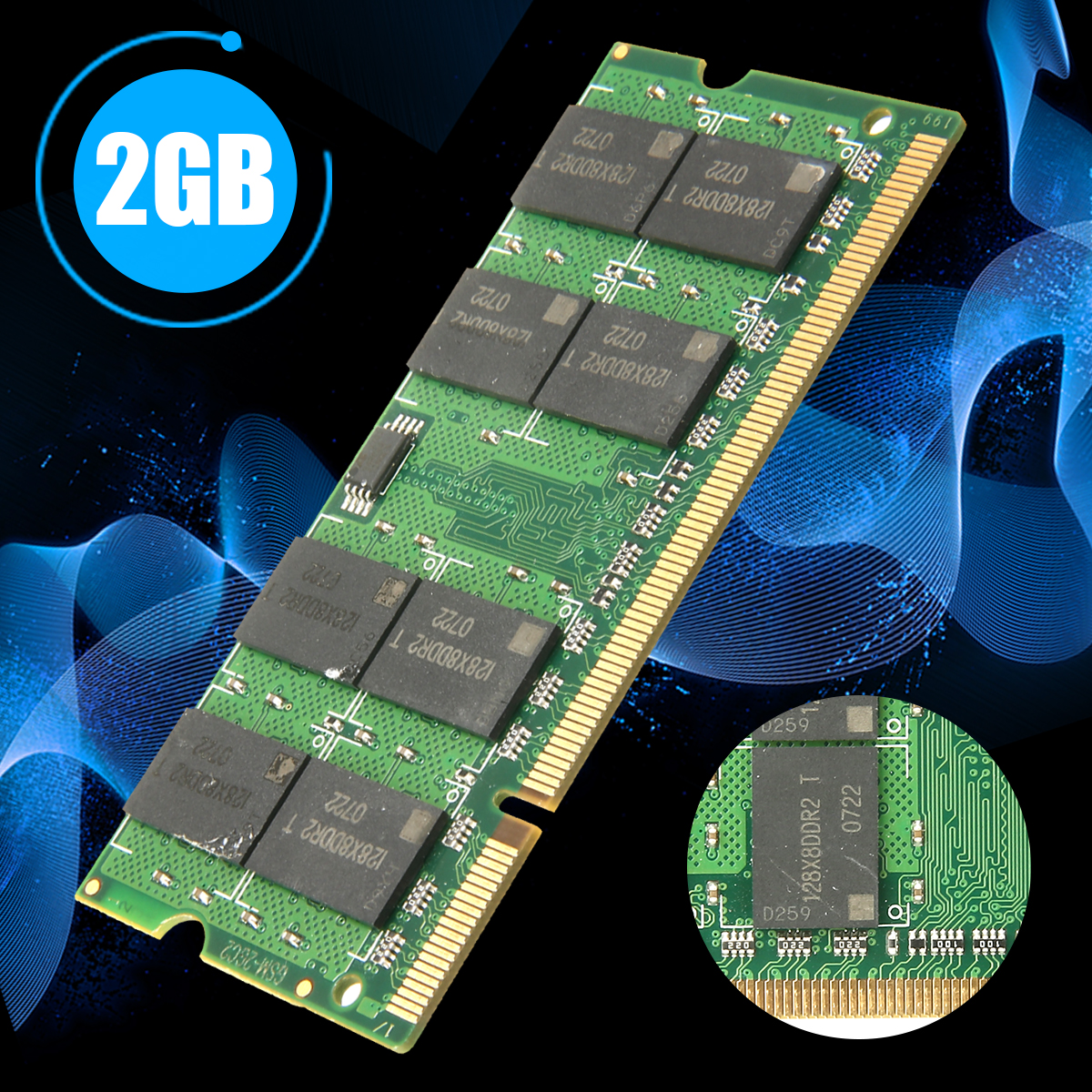 Pohiks 1pc 1.8V 2GB PC2-6400 DDR2-800MHz Ram Non-ECC CL5 Laptop 200pin SODIMM Memory Rams FOR Computer Laptop Notebook