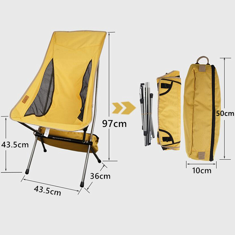Outdoor Portable Folding Chair Ultra Light Aluminum Alloy Camping Moon Chair Fishing Leisure Beach Chair