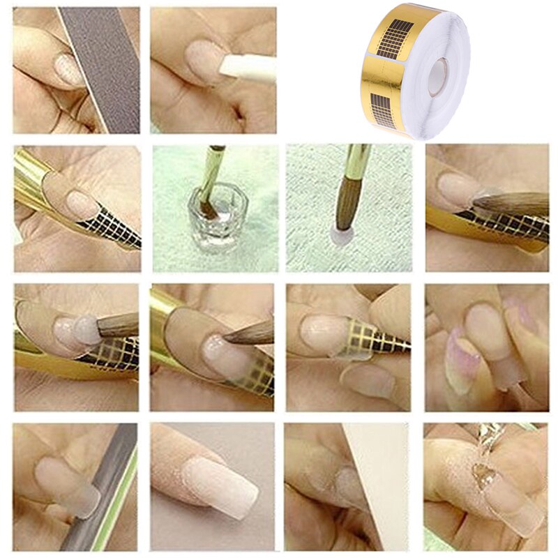 500pcs Professional French Nail Form Tips Nail Art Form Acrylic Tip Gel Nails Sticker Extension Curl Form For Nail Polish Guide