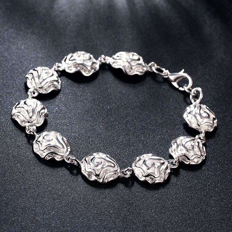 Bridal Wedding Jewelry Set 925 Silver Jewelry Rose Flower Pendant Necklace Bracelet Ring Earring Women Fashion Jewelry