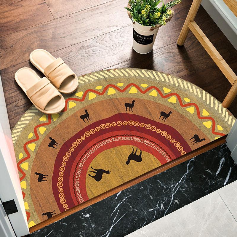 Semicircle Carpet Door Mat Bedroom Carpet Door Mat Household Water Absorbent Anti-skid Door Mat Door Carpet