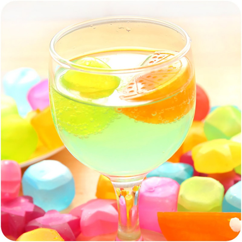 20PCS Star And Square Shaped Ice Cubes Plastic Reusable Multicolour Ice Cube Physical Cooling Tools Party Tool