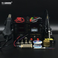 SAIKE 909D 3 in 1 Hot air gun soldering station Rework stations Desoldering station DC regulated power supply 15V 1A