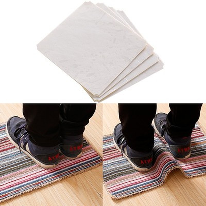 4PCS/set Carpet Pad Double-sided Adhesive Sticker Anti Slip Mat Bathroom Kitchen Supplies Bath Rug Mat Square Fixed Tape