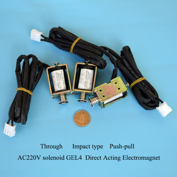 Through-type Impact Electromagnet AC 220V 6MM stroke Push-pull Type GEL4 Solenoid Electromagnet DIY Hardware Magnetic Materials