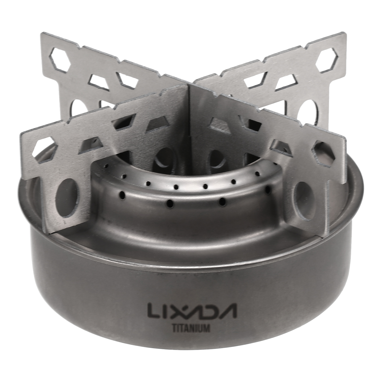 Lixada Titanium Outdoor Stove Camping Mini Alcohol Stove Cookware with Cross Stand Stove Rack Support Stand Camping Equipment
