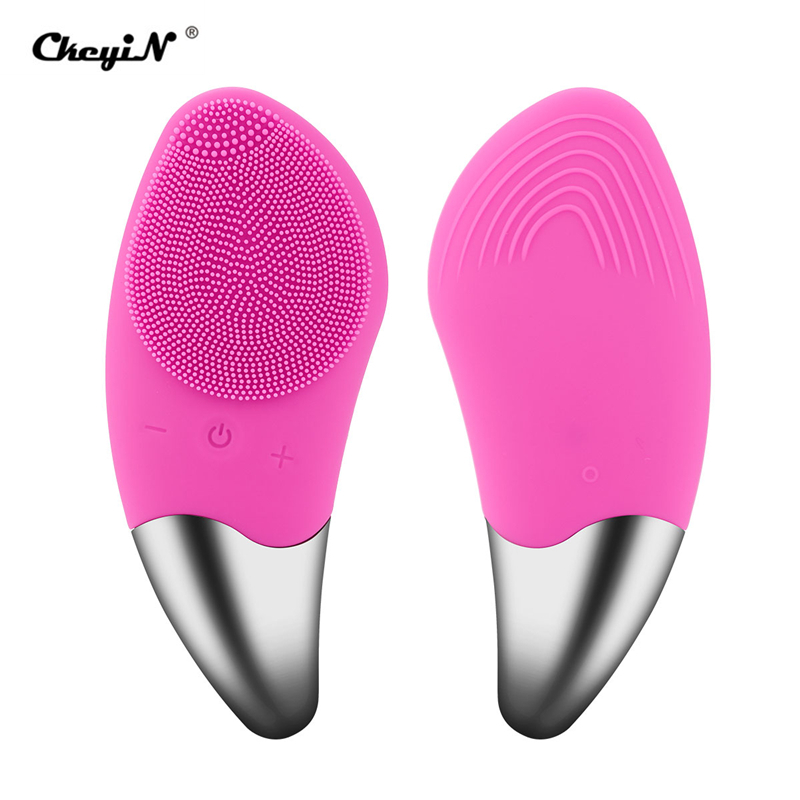Electric Facial Cleansing Brush Sonic Vibration Deep Cleaning Face Massage Brush Remove Dirt Makeup Blackhead Pore Cleaner 35