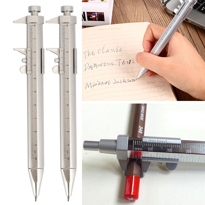 1PC Multifunction 0.5mm Gel Ink Pen Vernier Caliper Roller Ball Pen Stationery Ball-Point 2 Colors For Students