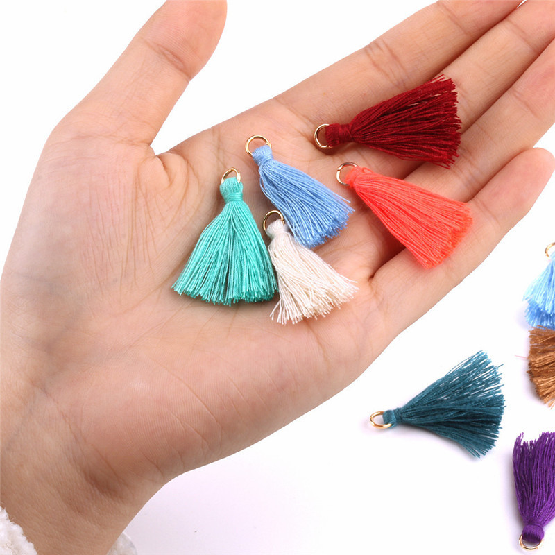 100Pcs Hanging Ring Tassel Fringe Pendant DIY Crafts Small Tassels Trim Garments Curtains Decor Earrings Jewelry Components