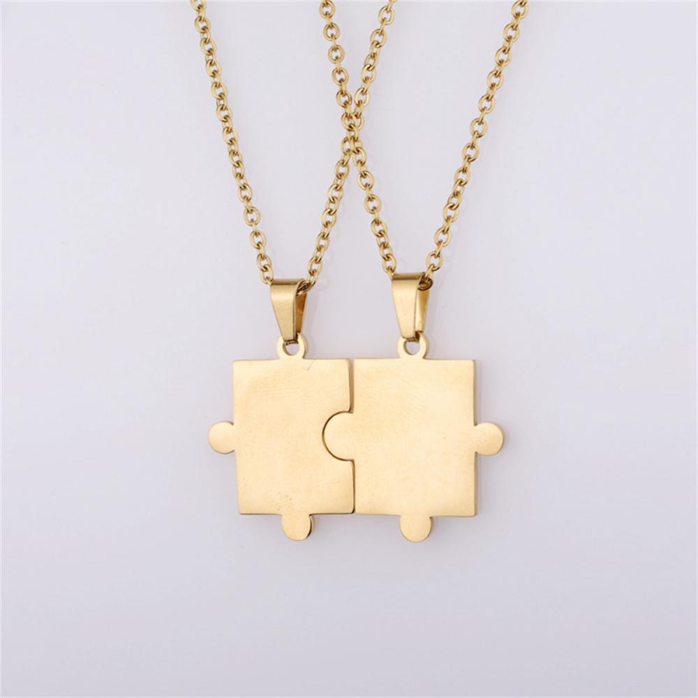 Couple necklace Jewelry gift geometric puzzle necklace