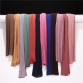 New Leaf Pleated Women Wrinkle Bubble Chiffon Hijab Scarf Shawls Crinkle Muslim Turban Wraps Pleat Shawls Long Wrap Scarves