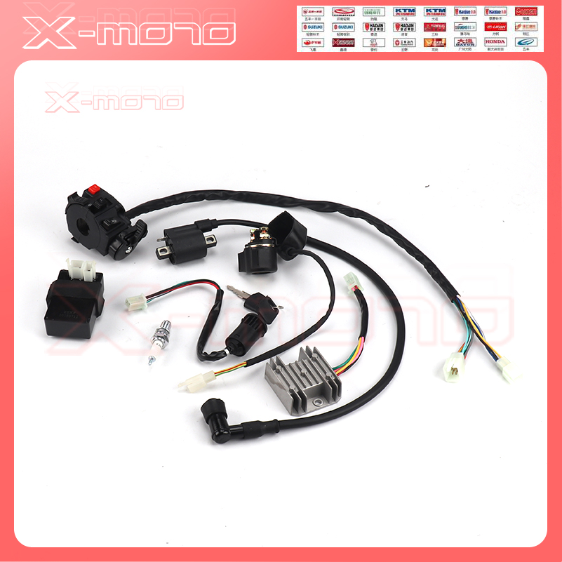 Full Wiring Harness Loom Ignition Coil CDI For 150cc 200cc 250cc 300cc Zongshen Lifan ATV Quad Buggy Electric Start AC Engine