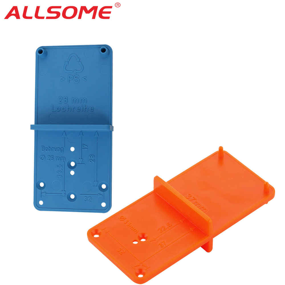 ALLSOME Hinge Hole Drilling Guide Locator Woodworking Tools Hole Opener Template Door Installation jig Cabinets DIY Tool HT2614+
