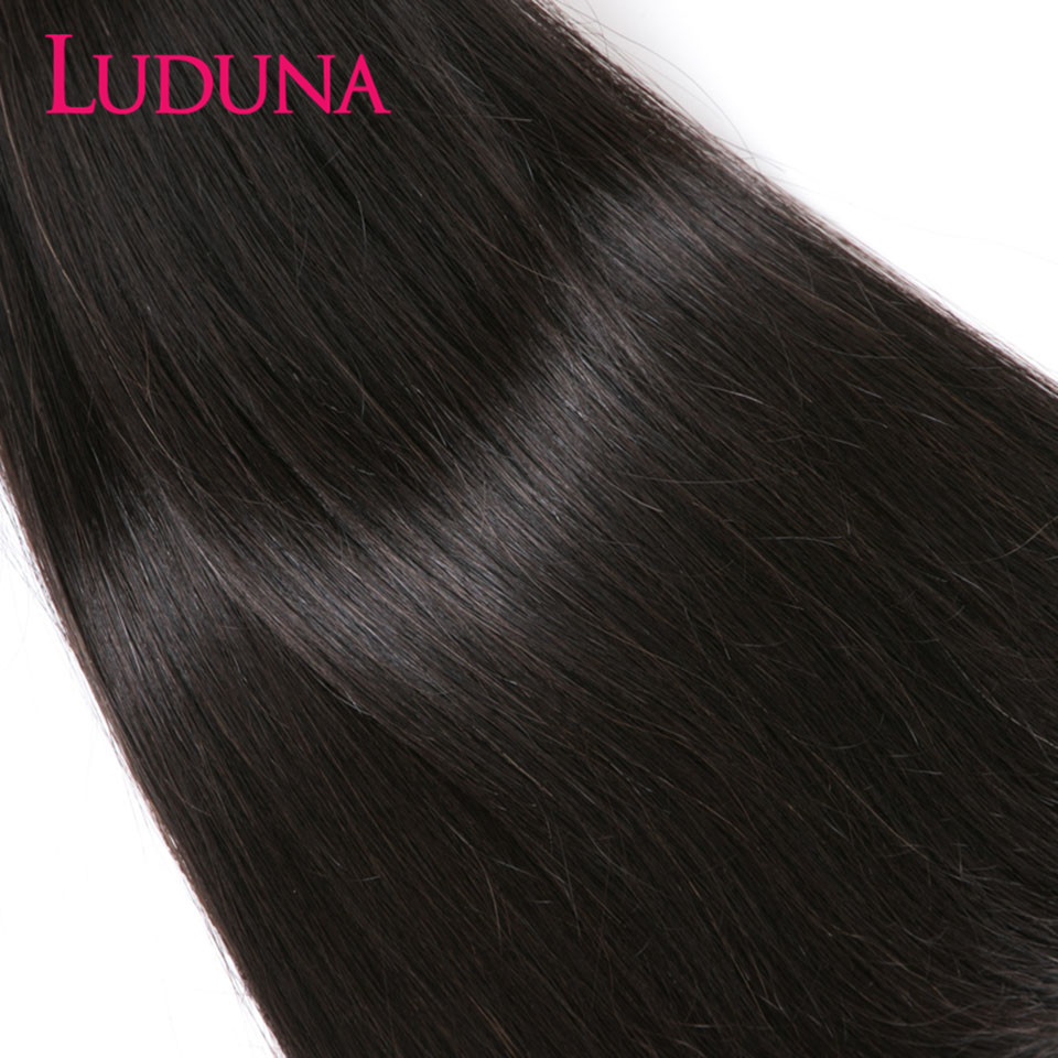 Luduna Straight Human Hair Wigs With Bangs Brazilian Full Machine Made Human Hair Wigs For Women 150% Remy Hair Wig