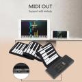 61 Keys MIDI Roll Up Piano Electronic Rechargeable Portable Silicone Flexible Keyboard Organ Built-in Speaker