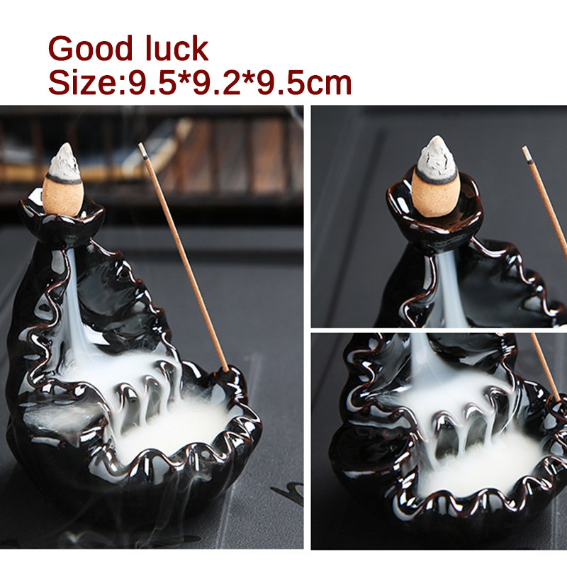 Tower Ceramic Incense Burners Fragrance Holder Backflow Censer Aromatherapy Smoke Reflux Incense Stick Incense Censer 8 Styles