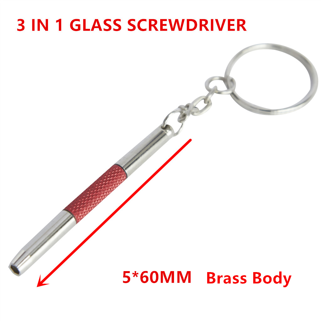 1pc 3 in 1 Eyeglass Screwdriver Mini Small Little Multi Pocket Sunglass Cellphone Watch Repair Keychain Precision Screwdriver