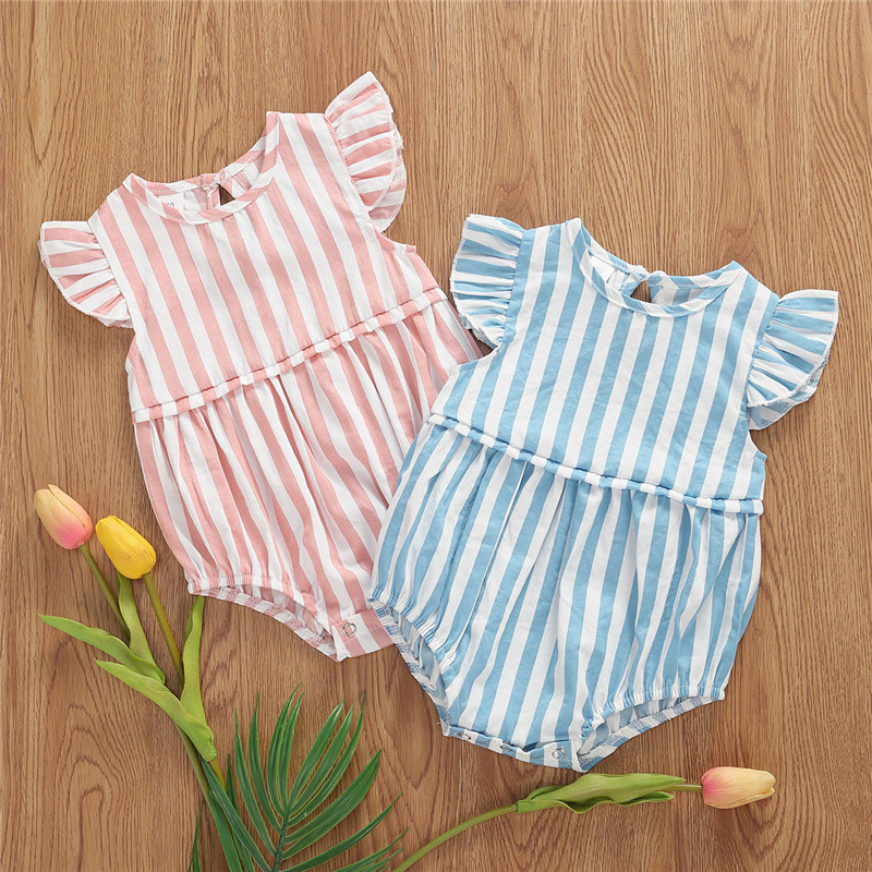 Newborn Baby Jumpsuits Summer Boys Girls Striped Romper for Toddler Infant One-piece 2020 New Sleeveless Kids Baby Romper