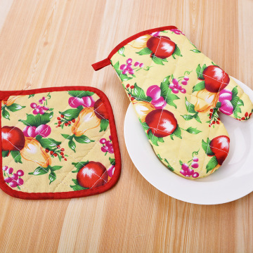 2 pcs/Set Oven Mitts Potholder Gloves Cooking Tools Grill Microwave Baking Glove Kitchen Cake Tools High Temperature Resistant