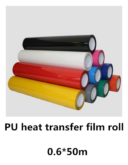 0.6*50m Heat Transfer Vinyl PU Transfer Film for clothing/garment T-shirts/textiles/synthetic leather