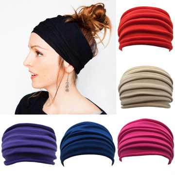 Women Wide Headband For Sports Workout Running Casual Solid Color Elastic Wide Hair Band Head Wrap Hair Accessories