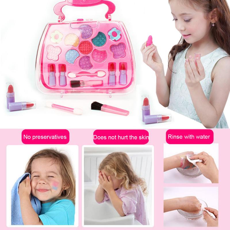 1 Set Non-Toxic Princess Makeup Set For Kids Cosmetic High Quality Festival Toy Gift Eyeshadow Lip Gloss Blushes Cosmetics TSLM2